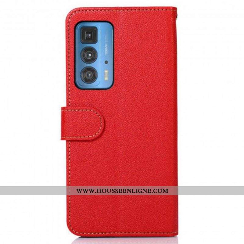 Housse Motorola Edge 20 Pro Style Litchi RFID KHAZNEH