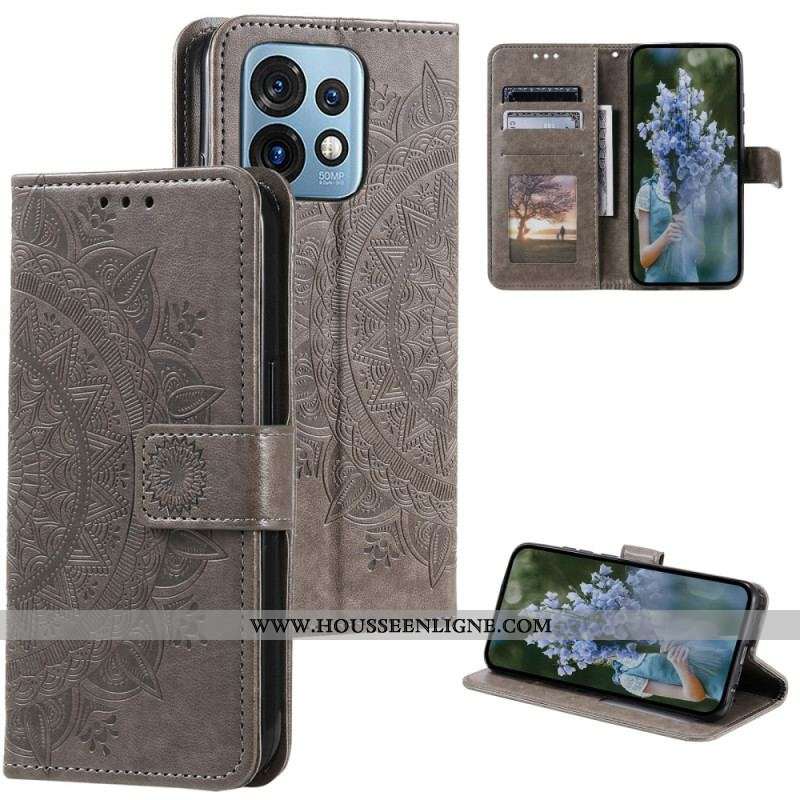 Housse Motorola Edge 40 Pro Mandala Soleil avec Lanière