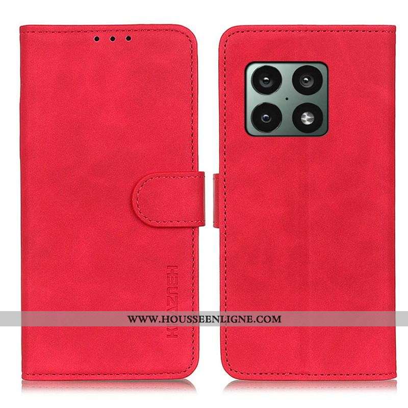 Housse OnePlus 10 Pro 5G Matte Effet Cuir Vintage KHAZNEH