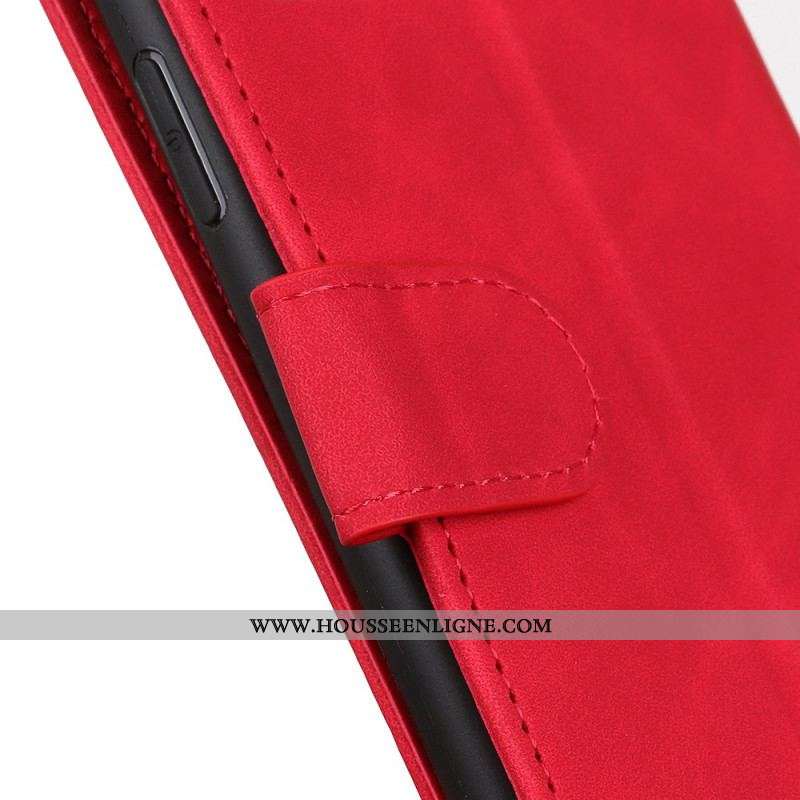 Housse OnePlus 10 Pro 5G Matte Effet Cuir Vintage KHAZNEH