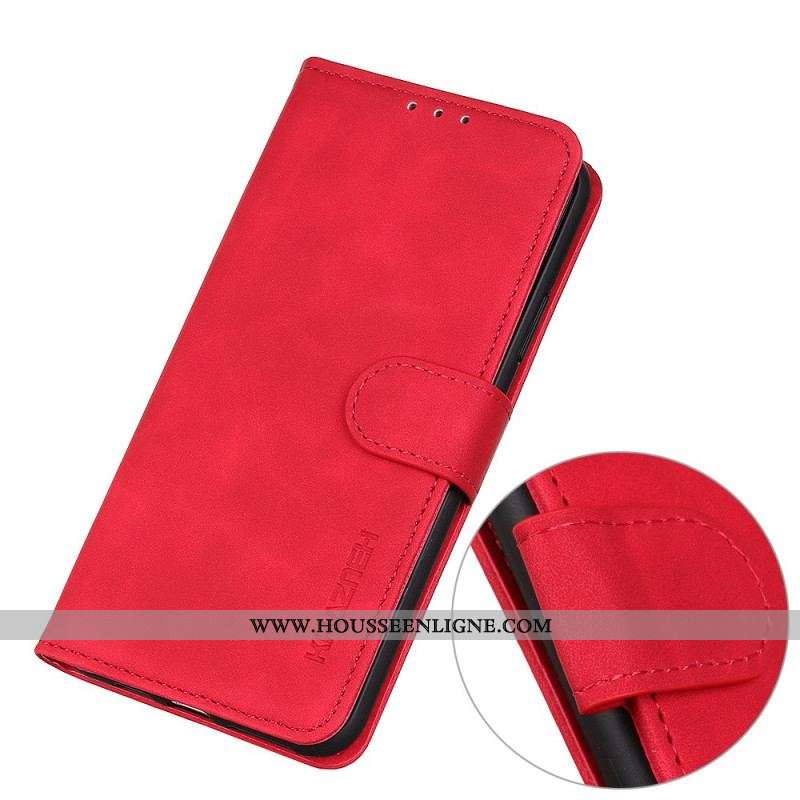 Housse OnePlus 10 Pro 5G Matte Effet Cuir Vintage KHAZNEH