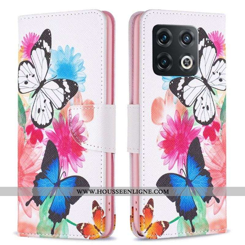 Housse OnePlus 10 Pro 5G Papillons Aquarelle