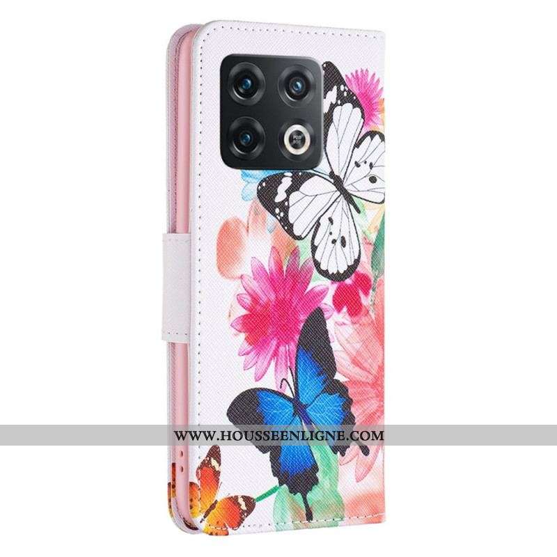 Housse OnePlus 10 Pro 5G Papillons Aquarelle