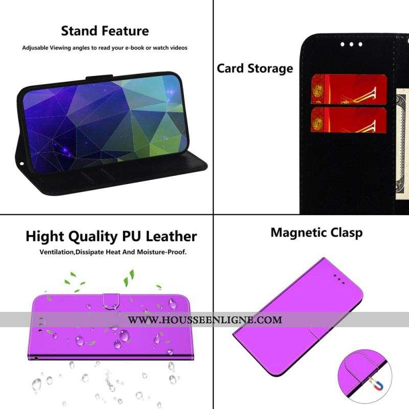 Housse OnePlus 10 Pro 5G Simili Cuir Couverture Miroir