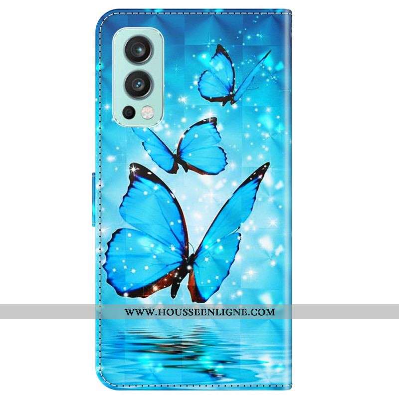 Housse OnePlus Nord 2 5G Papillons Bleus Volants