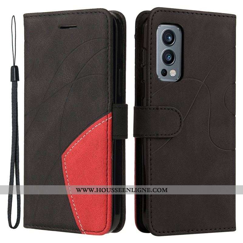 Housse OnePlus Nord 2 5G Simili Cuir Bicolore Signature