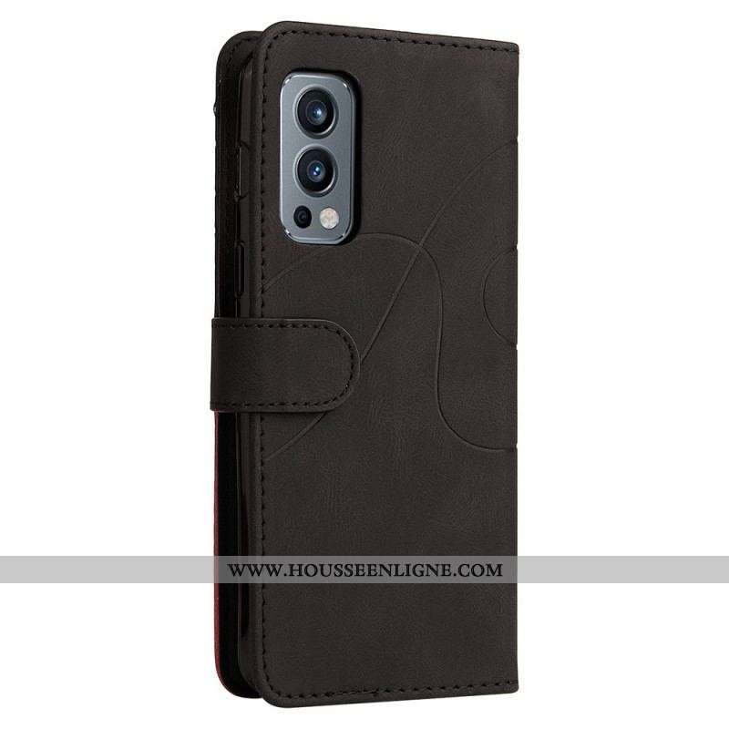 Housse OnePlus Nord 2 5G Simili Cuir Bicolore Signature