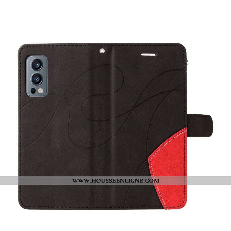 Housse OnePlus Nord 2 5G Simili Cuir Bicolore Signature