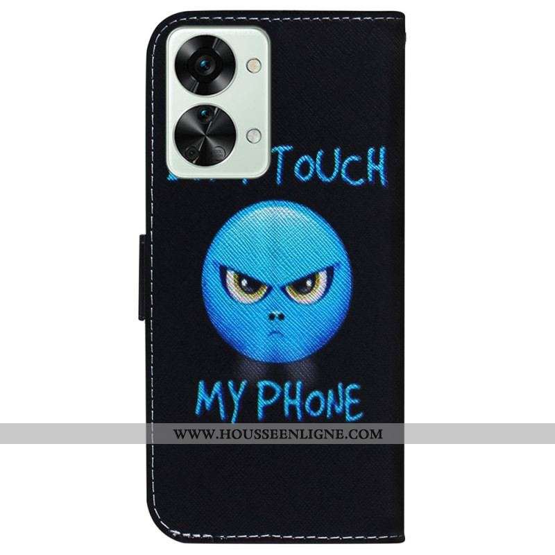 Housse OnePlus Nord 2T 5G Emoji Don't Touch My Phone à Lanière