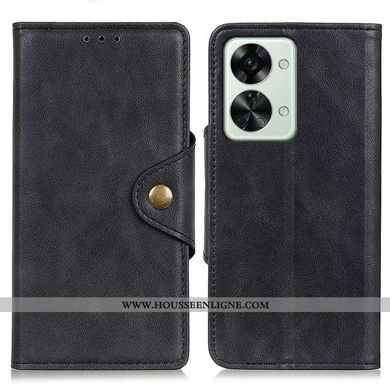 Housse OnePlus Nord 2T 5G Simili Cuir Bouton