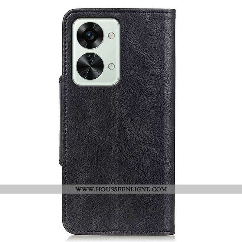 Housse OnePlus Nord 2T 5G Simili Cuir Bouton