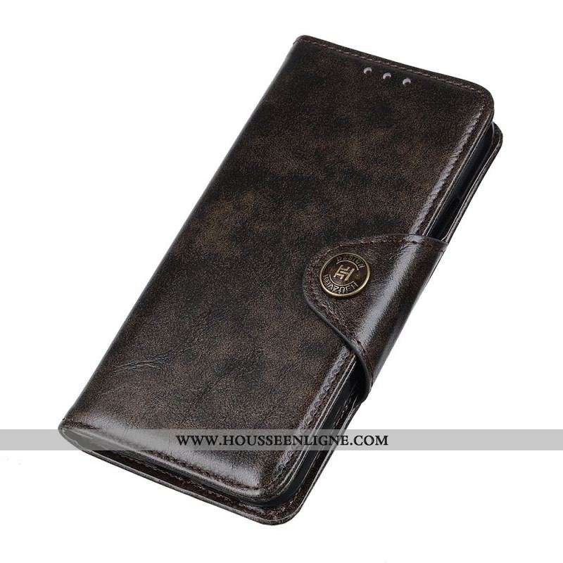 Housse OnePlus Nord 2T 5G Simili Cuir Vintage Bouton