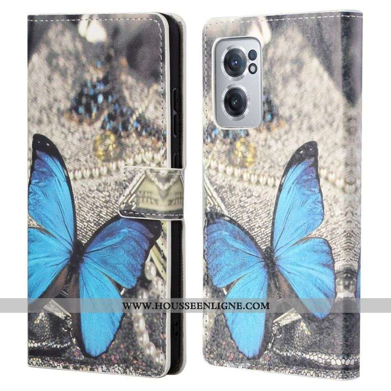 Housse OnePlus Nord CE 2 5G Papillon sur Tissu