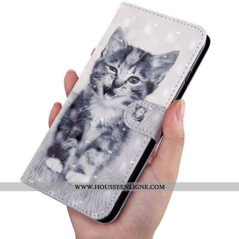 Housse Oppo A16 / A16s Chat Noir et Blanc