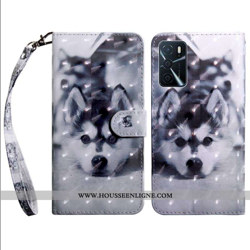 Housse Oppo A16 / A16s Chien Noir et Blanc