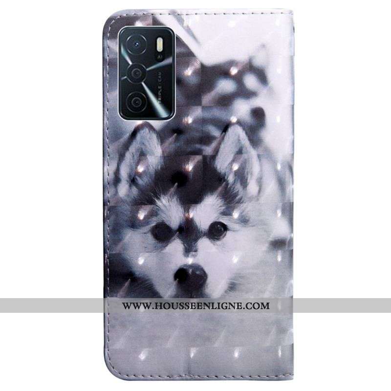 Housse Oppo A16 / A16s Chien Noir et Blanc