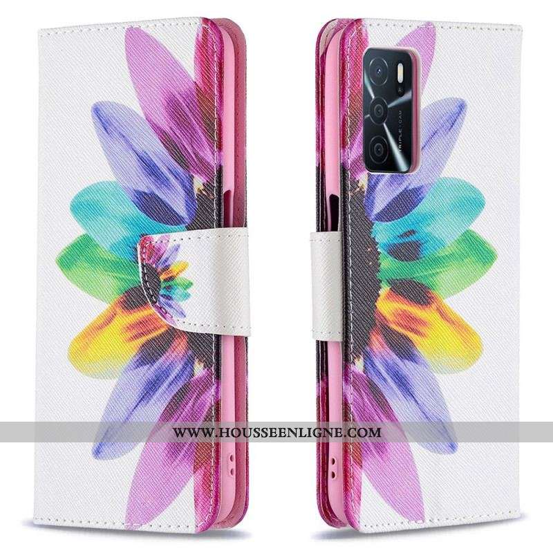 Housse Oppo A16 / A16s Fleur Aquarelle