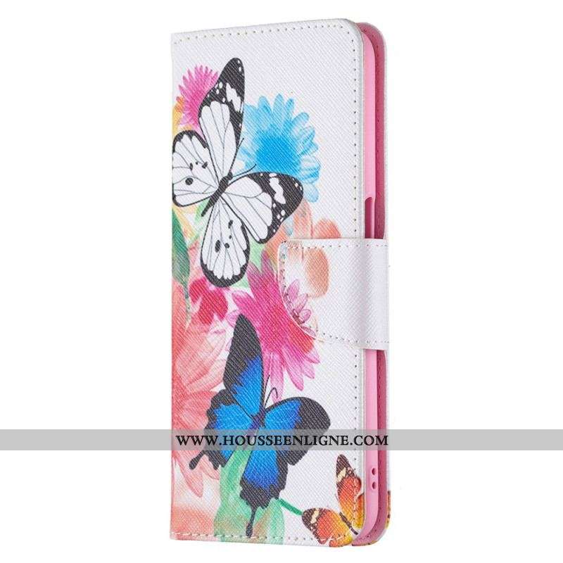 Housse Oppo A16 / A16s Papillons et Fleurs Peints