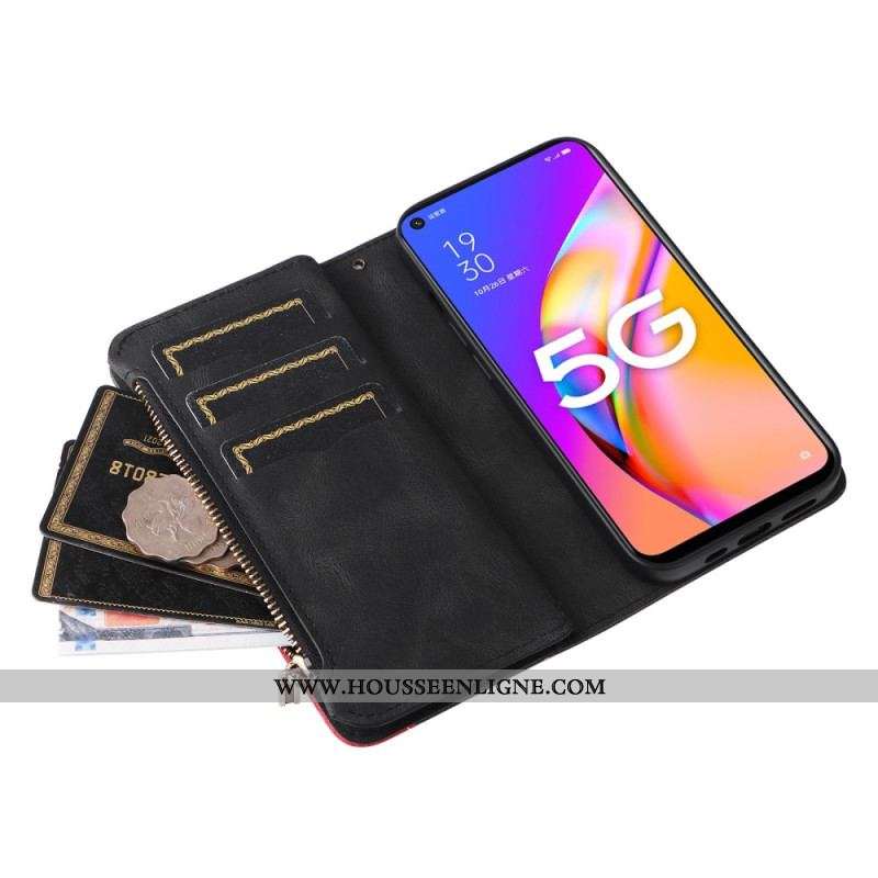 Housse Oppo A54 5G / A74 5G Bicolore avec Porte-Monnaie