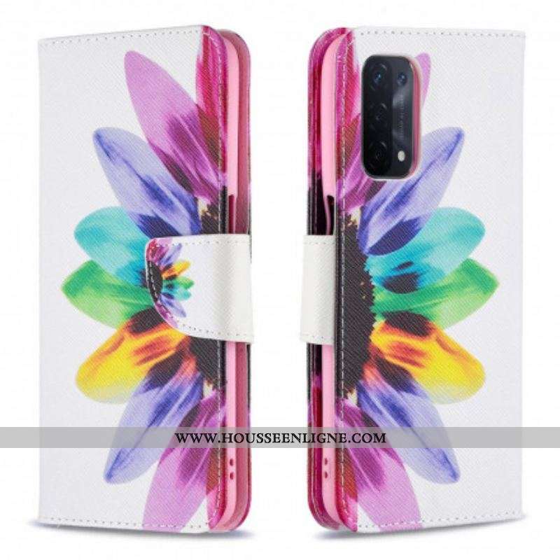 Housse Oppo A54 5G / A74 5G Fleur Aquarelle