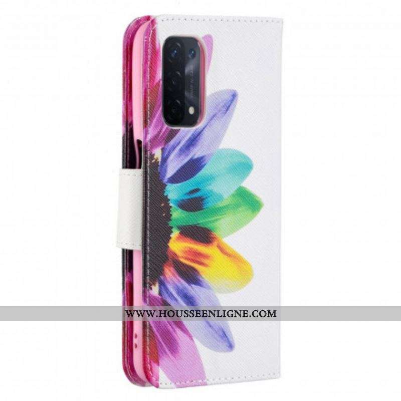 Housse Oppo A54 5G / A74 5G Fleur Aquarelle