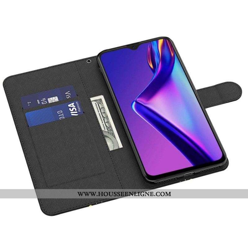 Housse Oppo A54 5G / A74 5G Papillons à Lanière