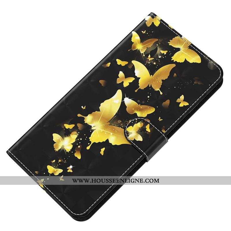 Housse Oppo A54 5G / A74 5G Papillons à Lanière