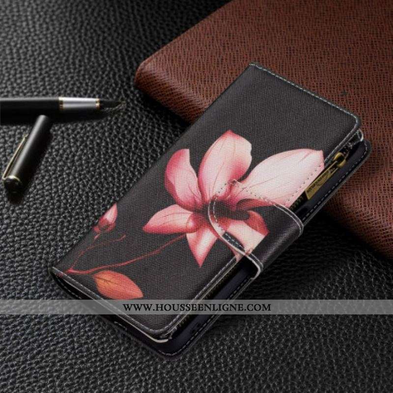 Housse Oppo A54 5G / A74 5G Poche Zippée Fleur