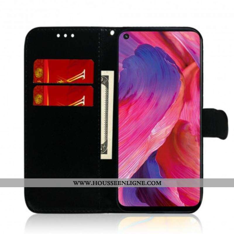 Housse Oppo A54 5G / A74 5G Simili Cuir Couverture MIroir