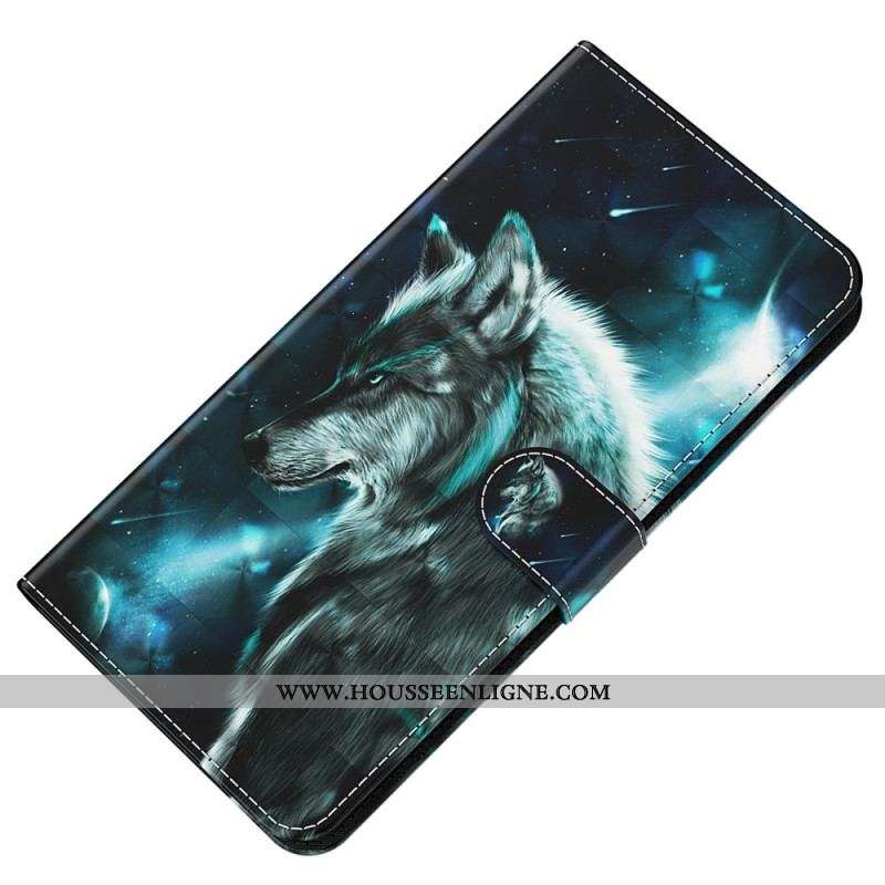 Housse Oppo A94 5G Loup avec Lanière