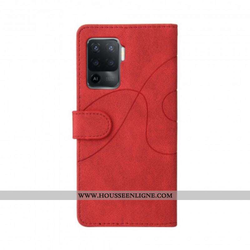 Housse Oppo A94 5G Simili Cuir Bicolore Signature