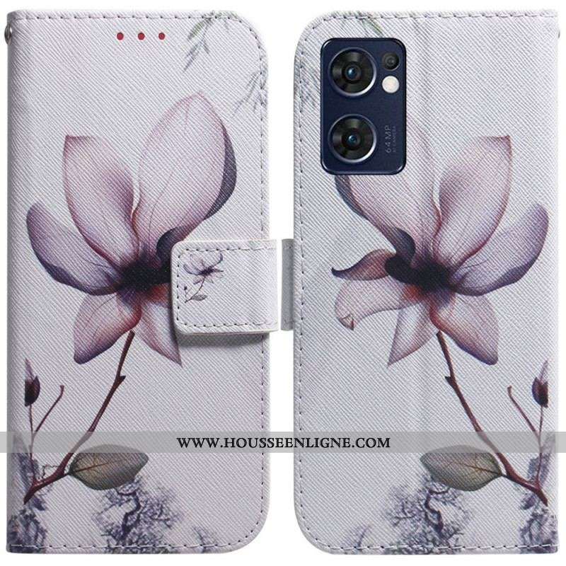 Housse Oppo Find X5 Lite Fleur Vieux Rose