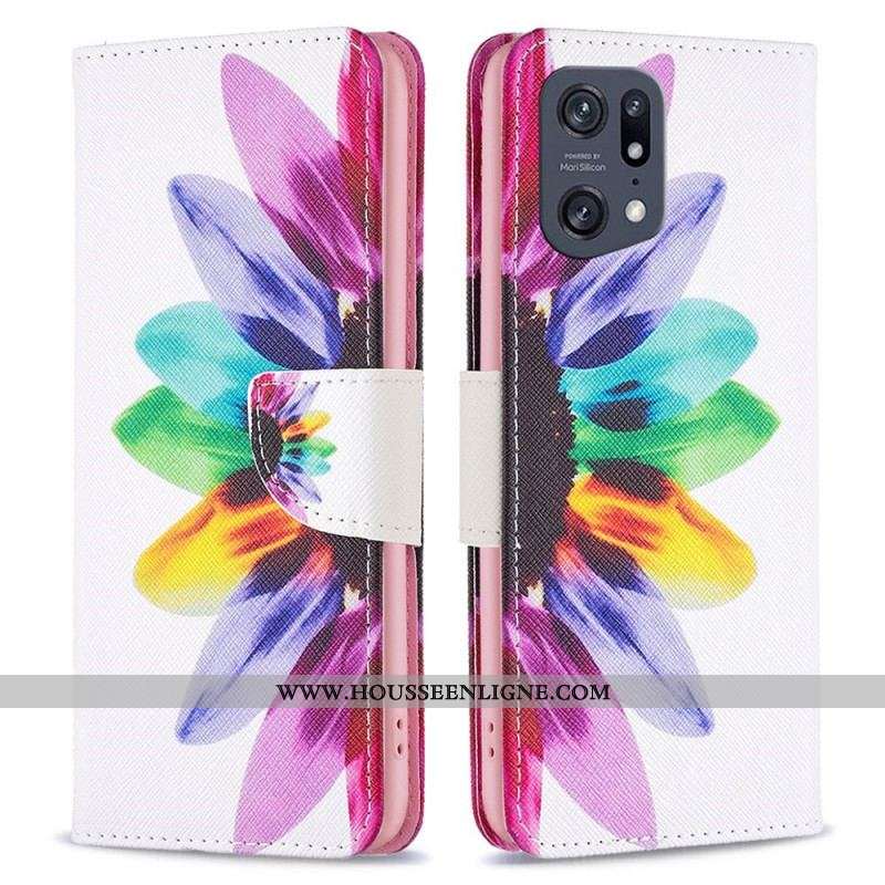 Housse Oppo Find X5 Pro Fleur Aquarelle