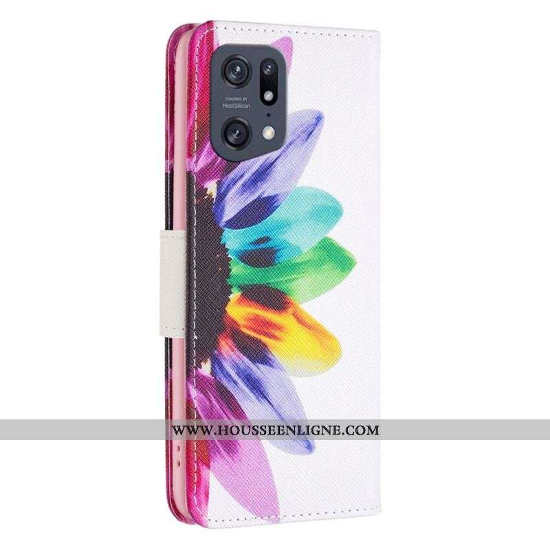 Housse Oppo Find X5 Pro Fleur Aquarelle