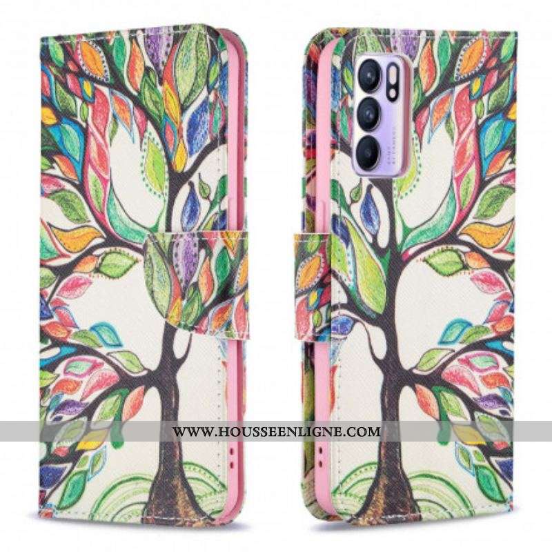 Housse Oppo Reno 6 5G Arbre Coloré