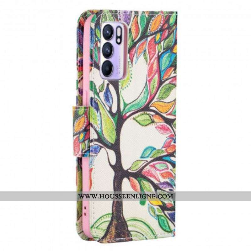 Housse Oppo Reno 6 5G Arbre Coloré