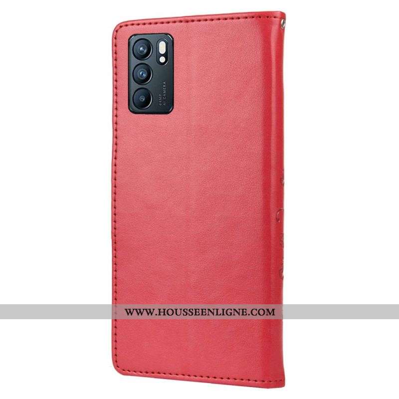 Housse Oppo Reno 6 5G Papillons et Fleurs