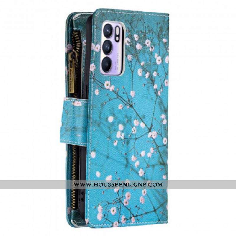 Housse Oppo Reno 6 5G Poche Zippée Arbre