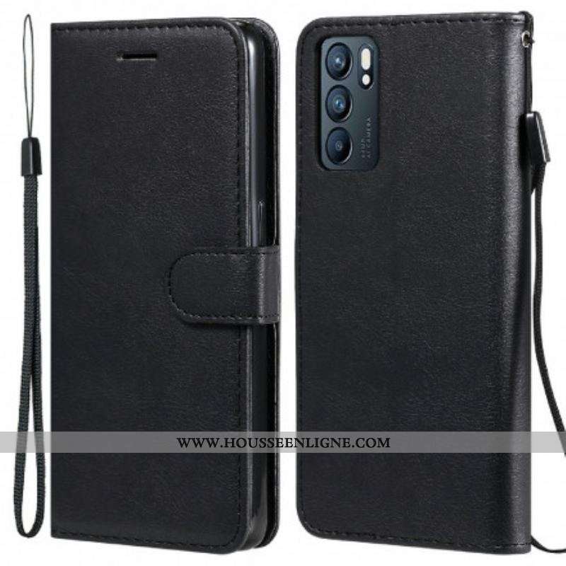 Housse Oppo Reno 6 5G Solid Color Serie à Lanière