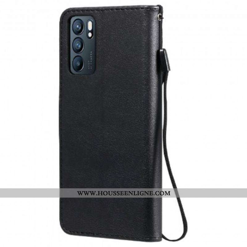 Housse Oppo Reno 6 5G Solid Color Serie à Lanière