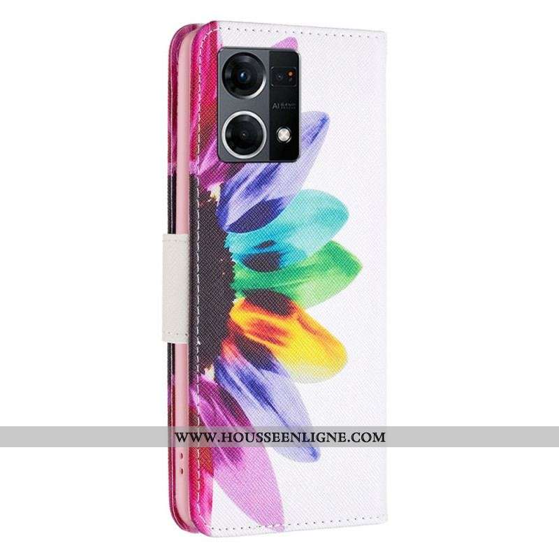 Housse Oppo Reno 7 Fleur Aquarelle