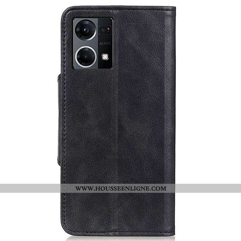 Housse Oppo Reno 7 Simili Cuir Bouton