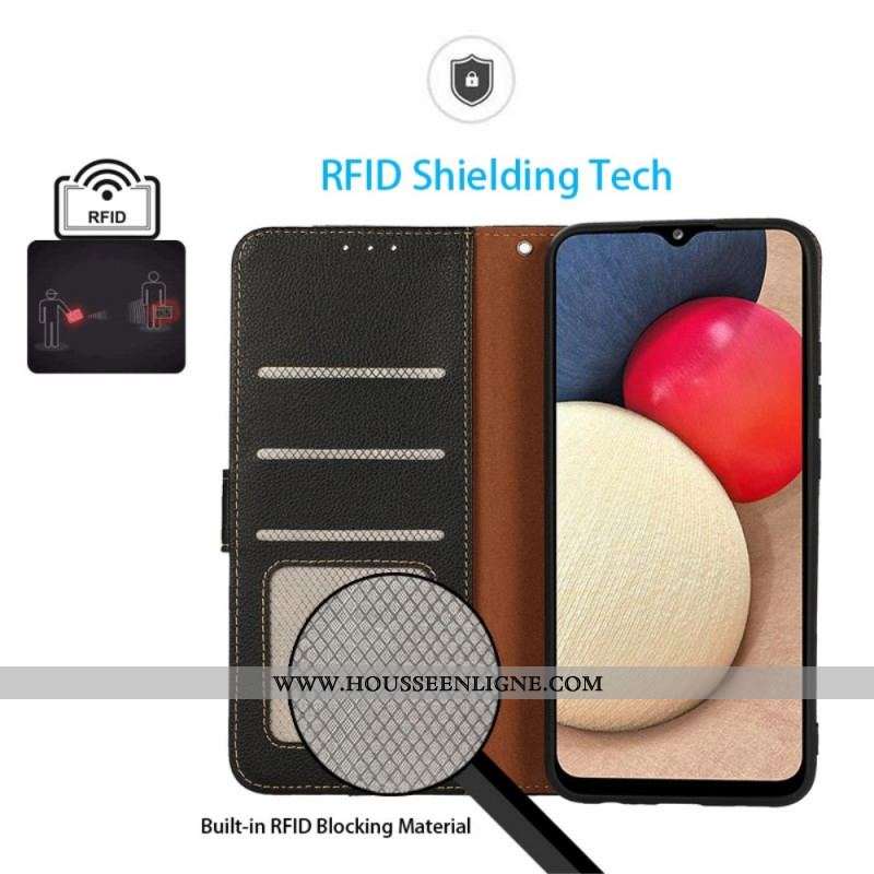 Housse Oppo Reno 7 Style Litchi RFID KHAZNEH