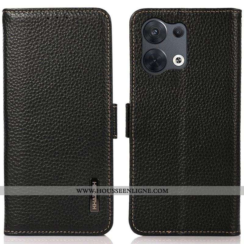 Housse Oppo Reno 8 Cuir Litchi KHAZNEH RFID