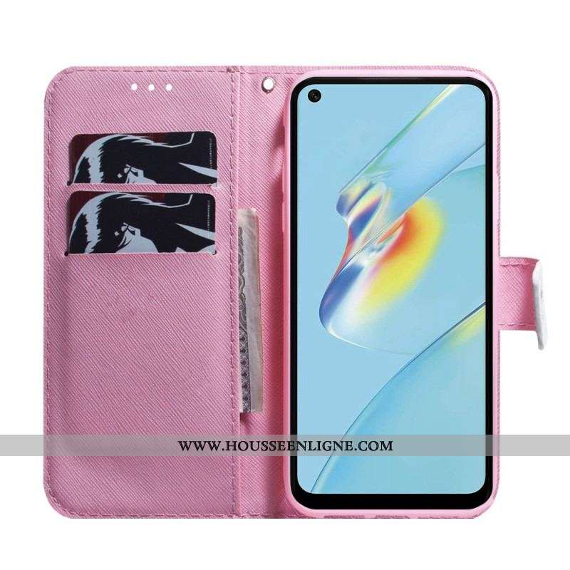 Housse Oppo Reno 8 Fleur Vintage à Lanière