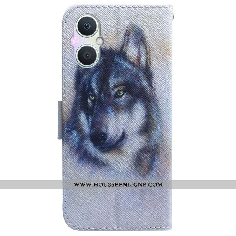 Housse Oppo Reno 8 Lite Loup Aquarelle