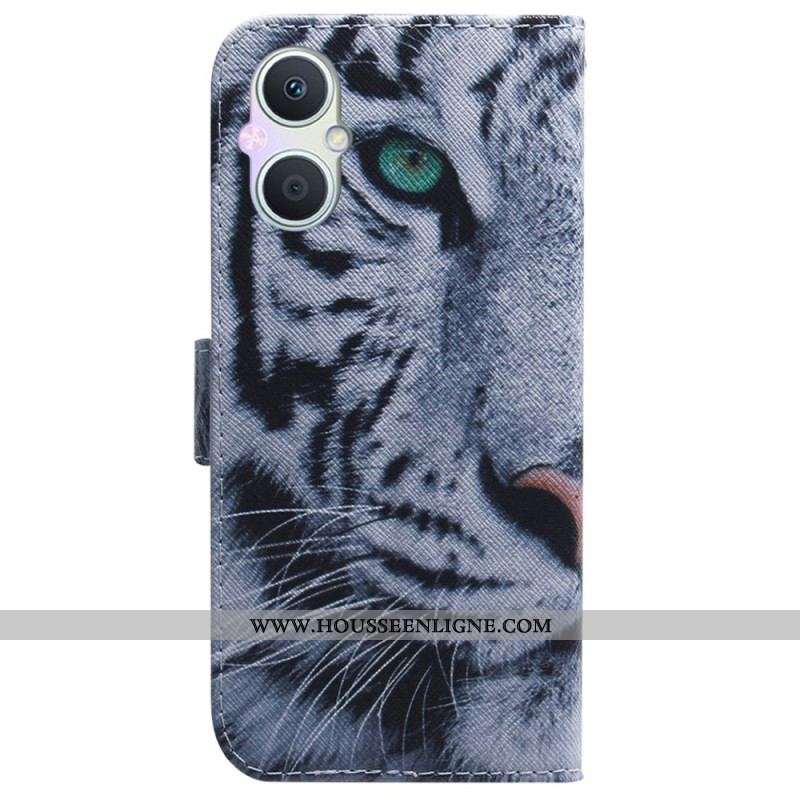 Housse Oppo Reno 8 Lite Tigre Blanc