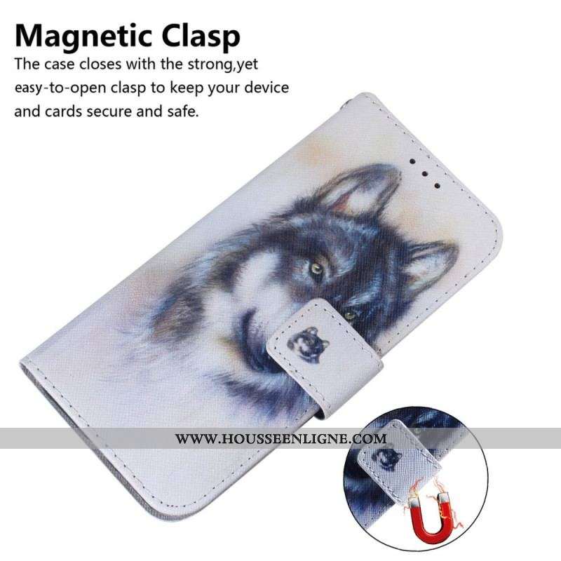 Housse Oppo Reno 8 Pro Chien Aquarelle à Lanière