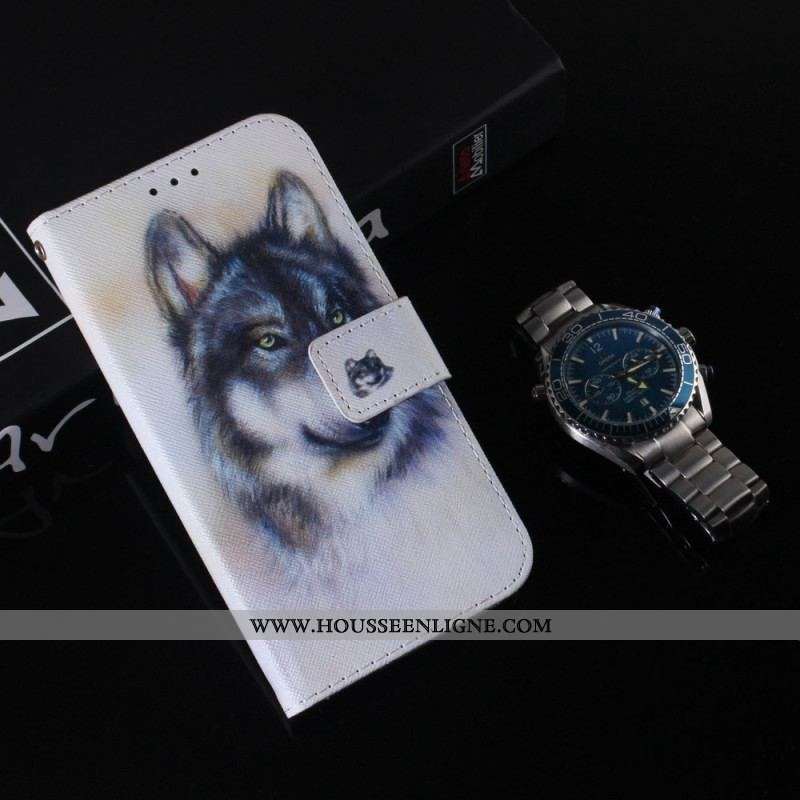 Housse Oppo Reno 8 Pro Chien Aquarelle à Lanière