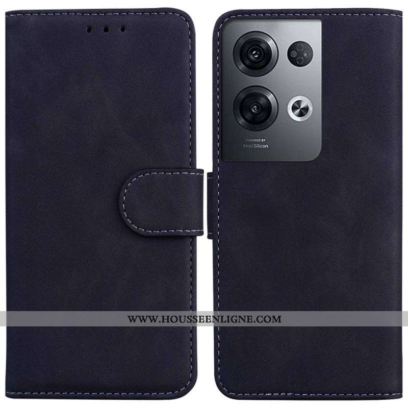 Housse Oppo Reno 8 Pro Effet Cuir Couture